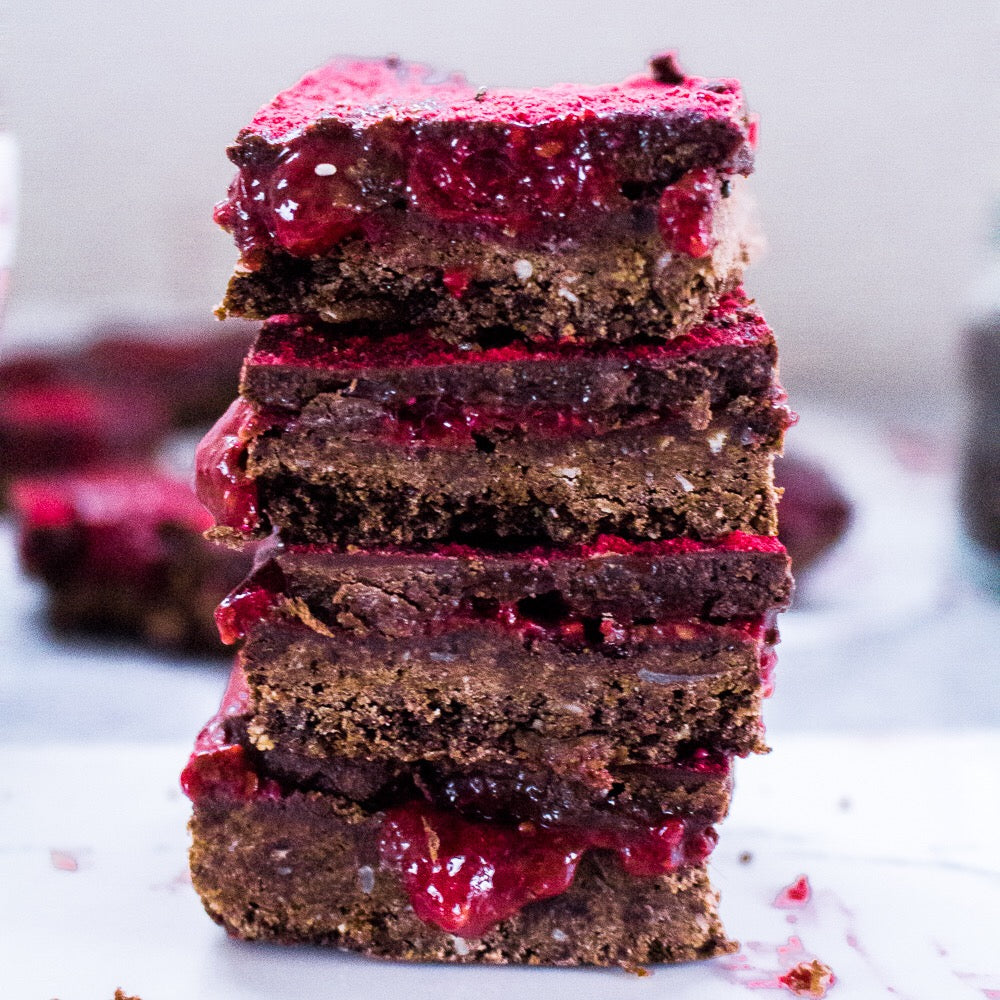 Chia Jam Choc Raspberry Slice | The Wholesome Co